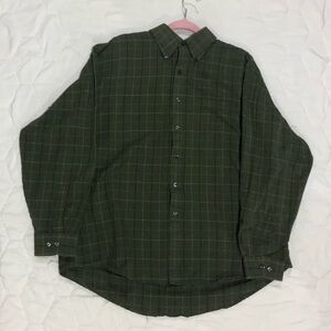 Vintage Van Huesen Green Stripped Long Sleeve Button Down Dress Shirt